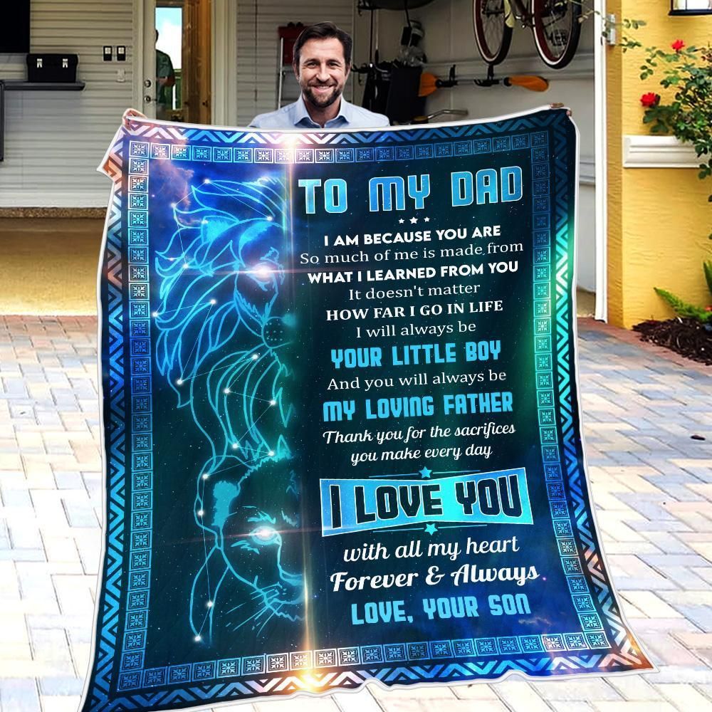 Son Gift For Dad I Love You With All My Heart Fleece Blanket