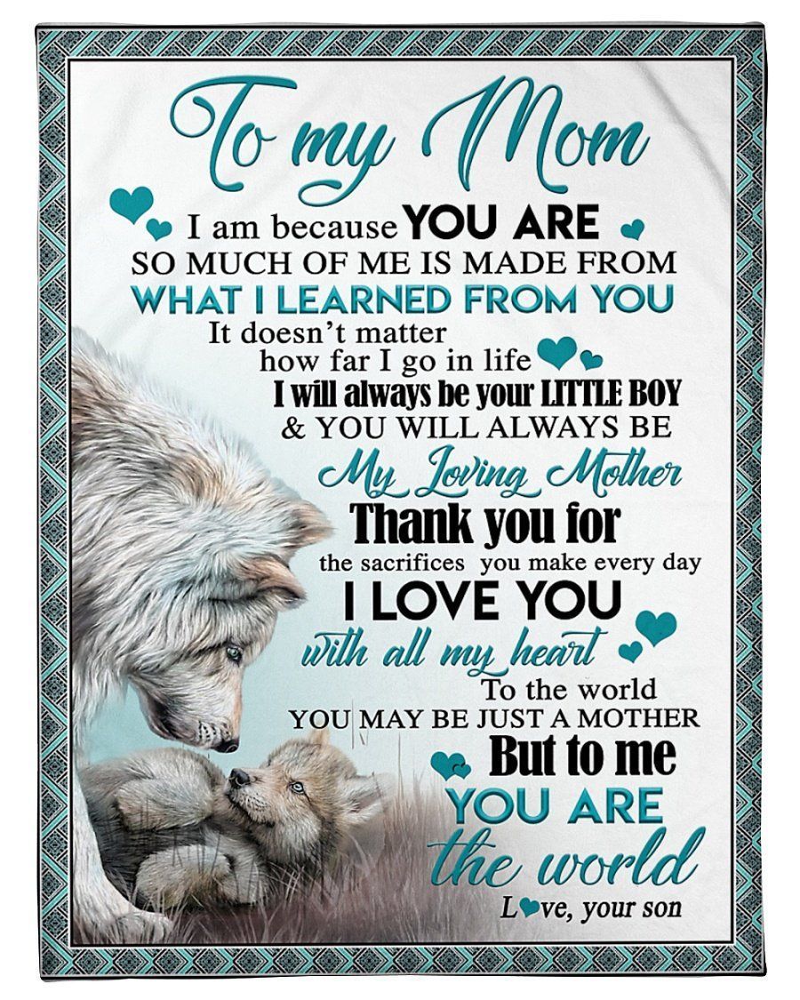 Son Gift For Mom I Love You With All My Heart Fleece Blanket