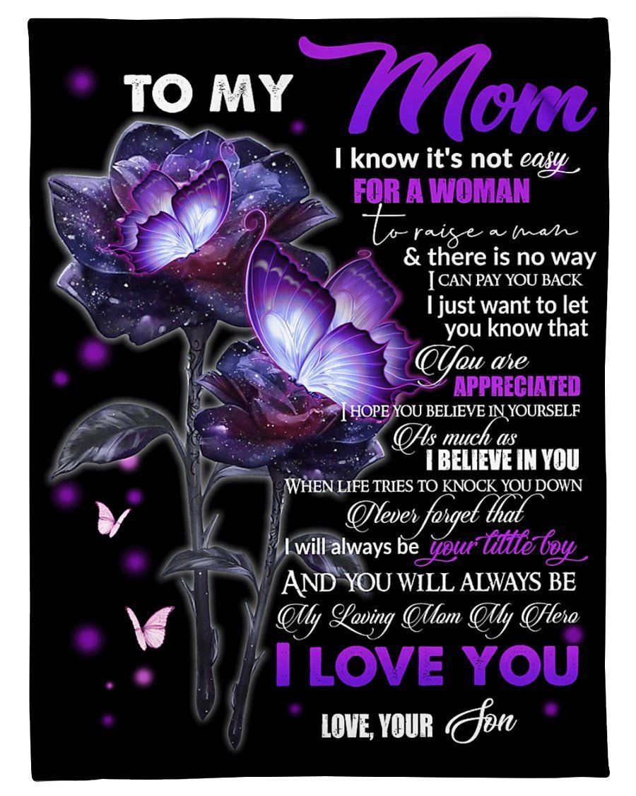 Son Gift For Mom You’ll Always Be My Loving Mom My Hero Fleece Blanket