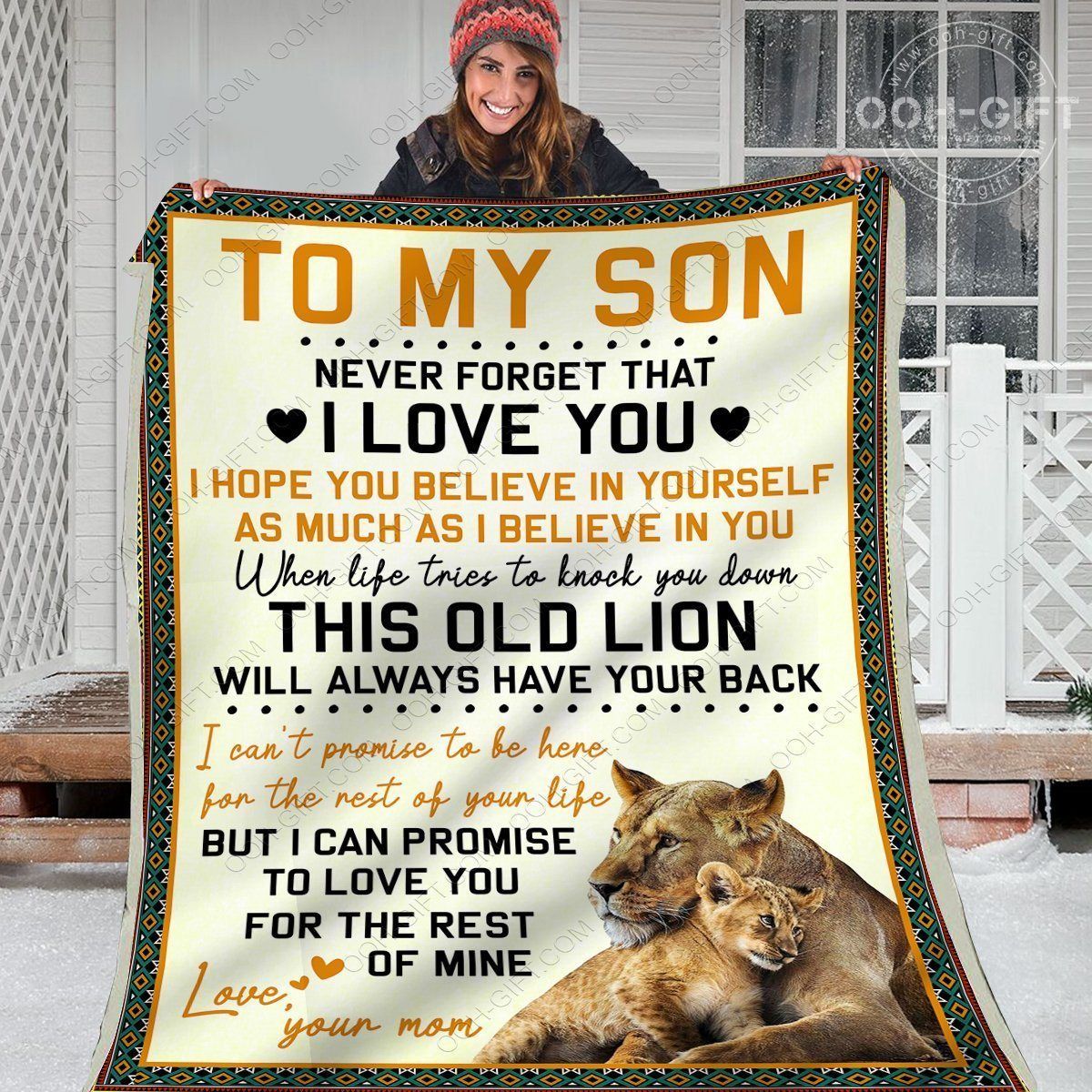 Son Lion Sherpa Fleece Blanket