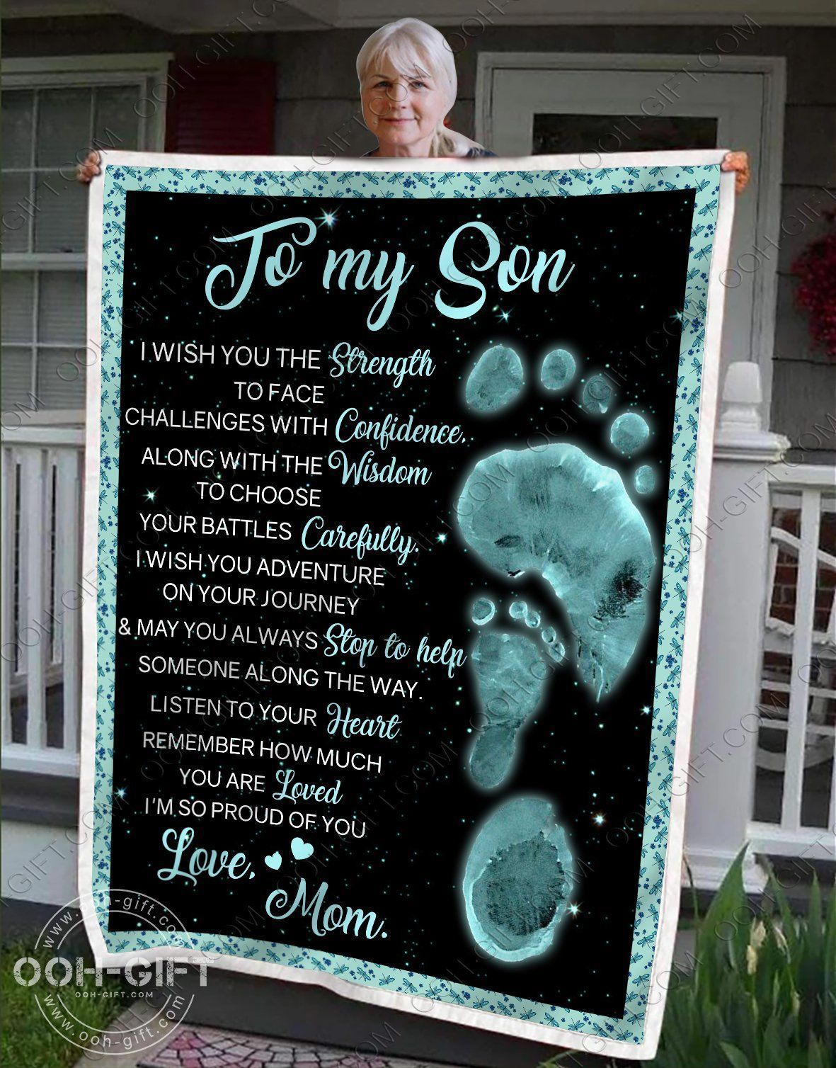 Son Mom Son Sherpa Fleece Blanket