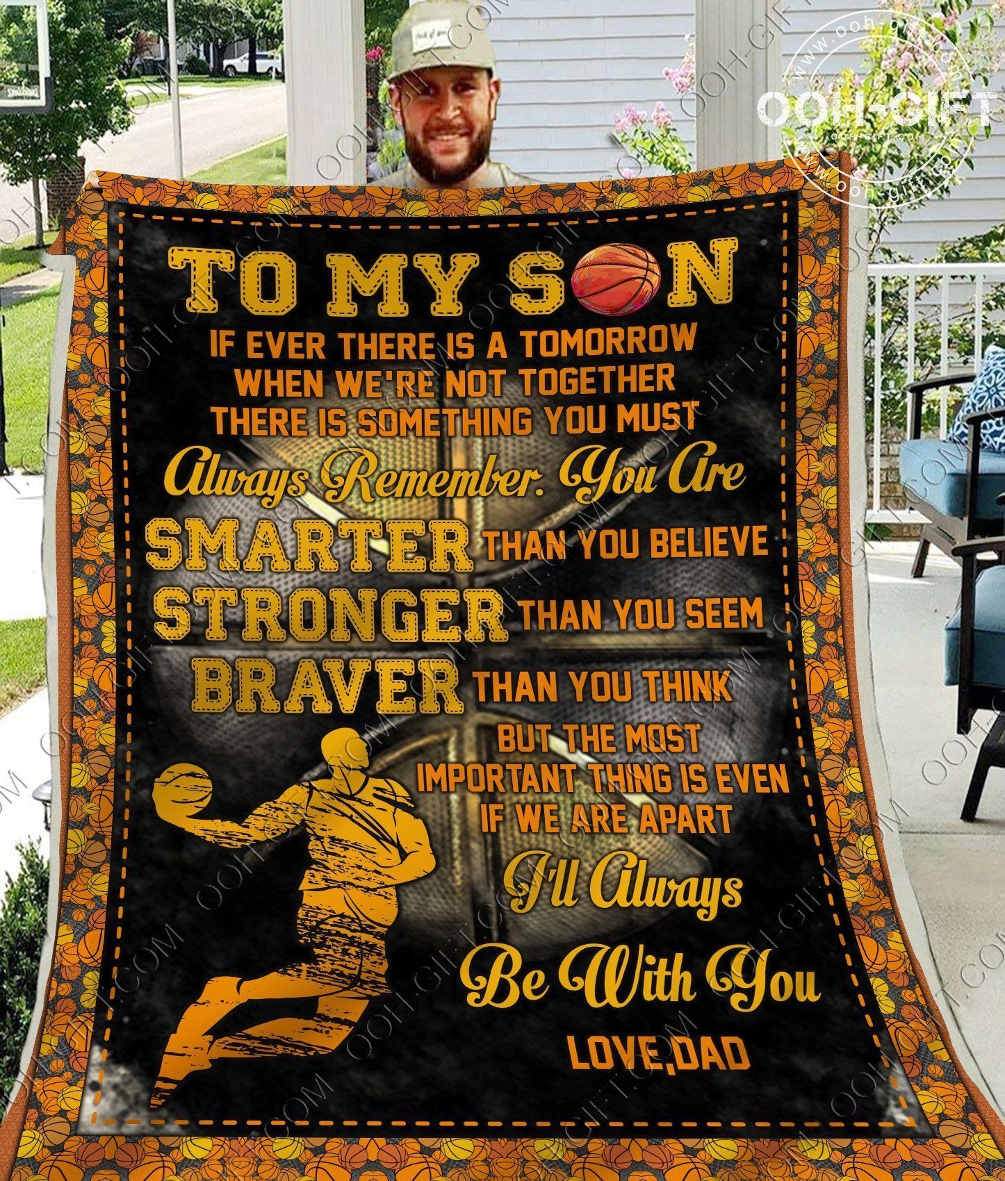 Son My Basketball Son Sherpa Fleece Blanket