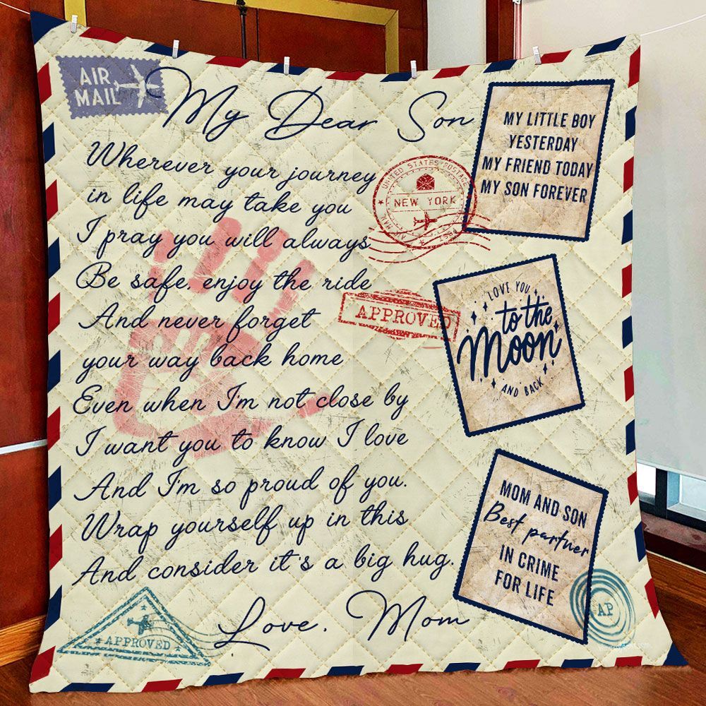 Son My Dear Son Love Mom GS-CL-LD2506 Quilt Blanket