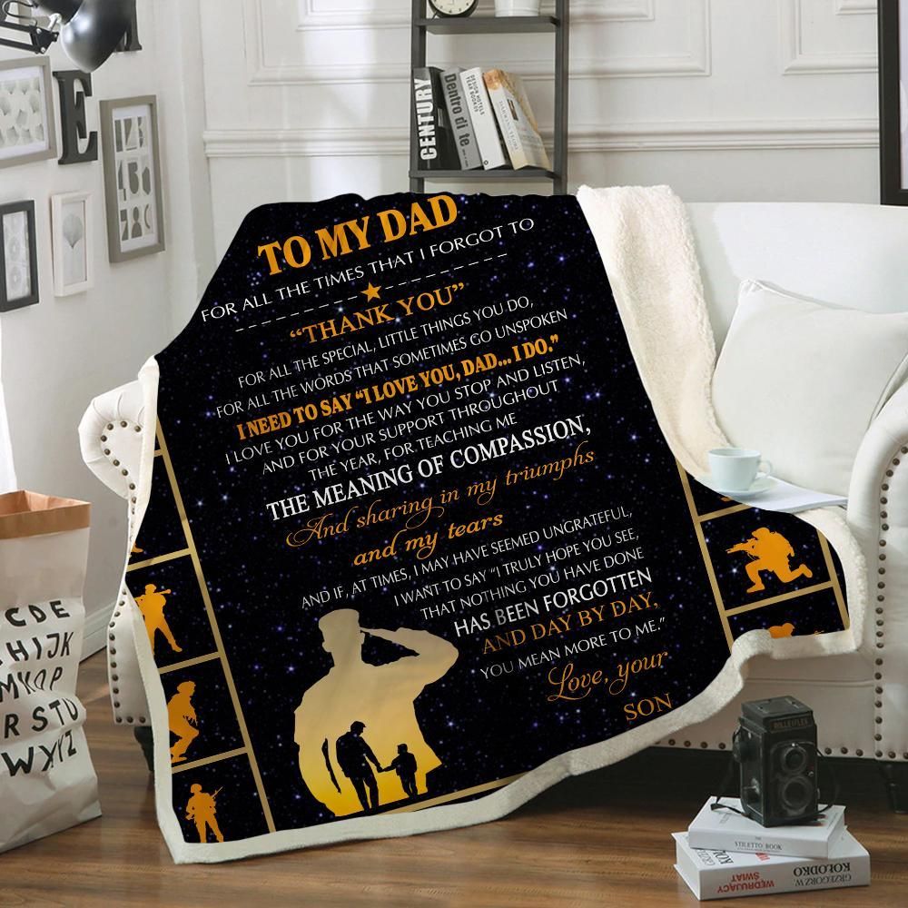 Son To Dad For All The Times Quilt Blanket DHC3101311LT