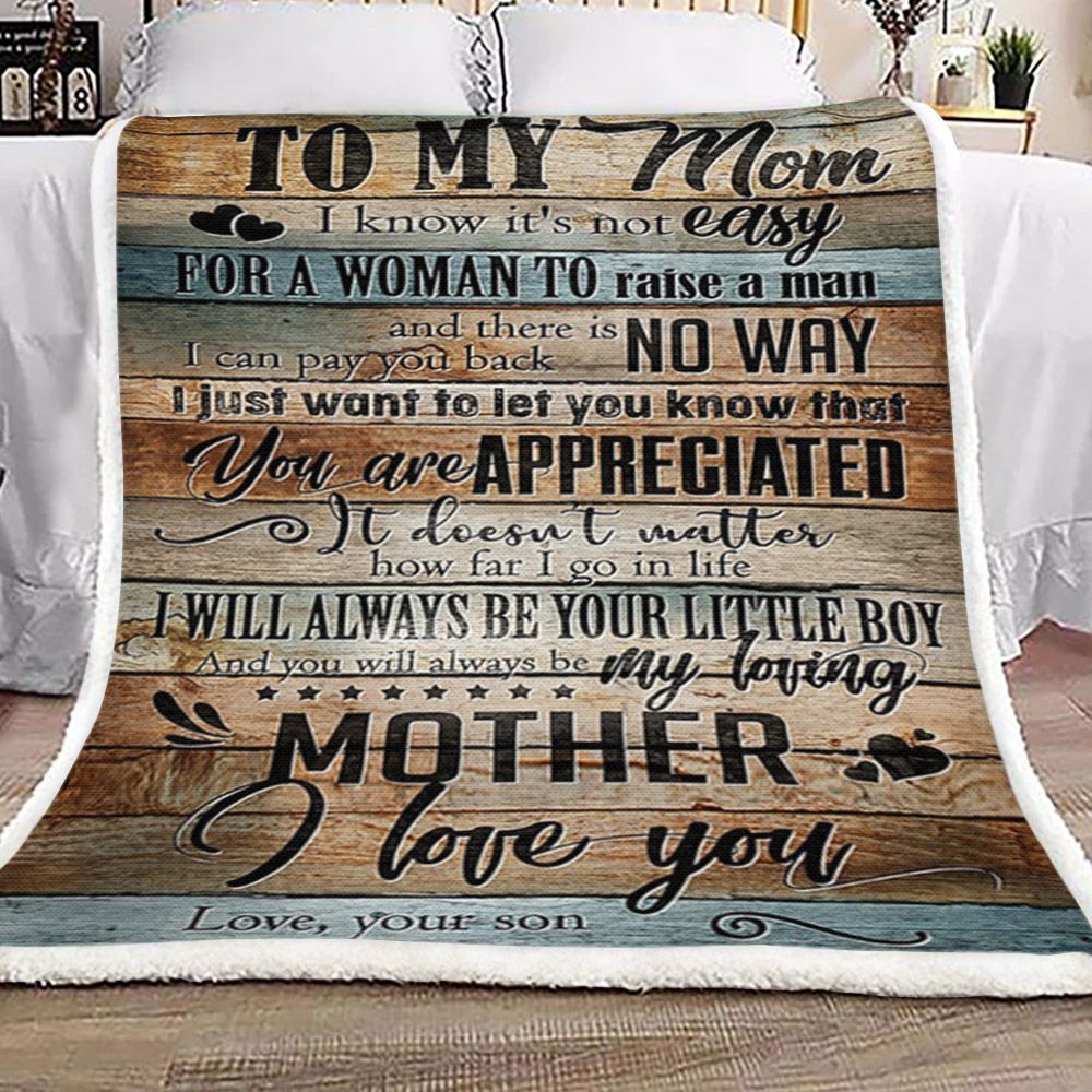 Son To Mom Sherpa Fleece Blanket