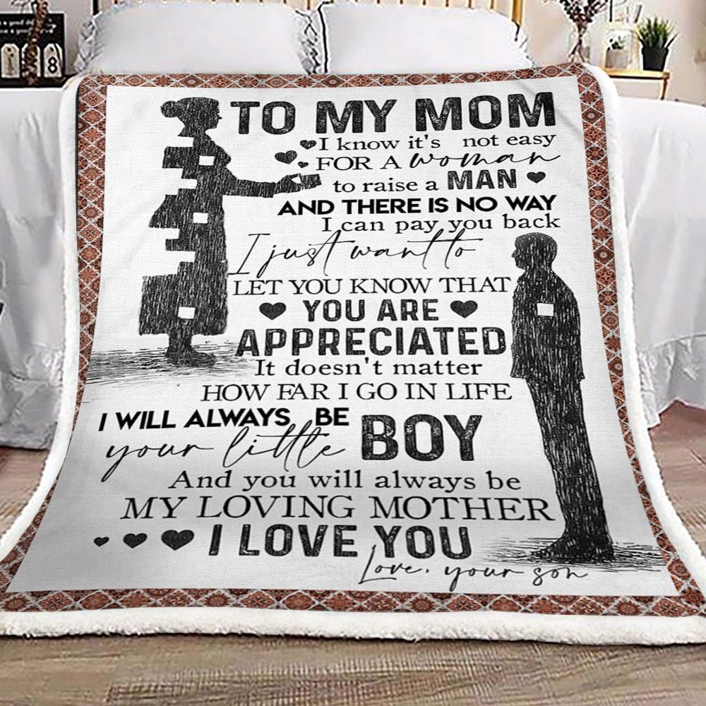 Son To Mom Sherpa Fleece Blanket
