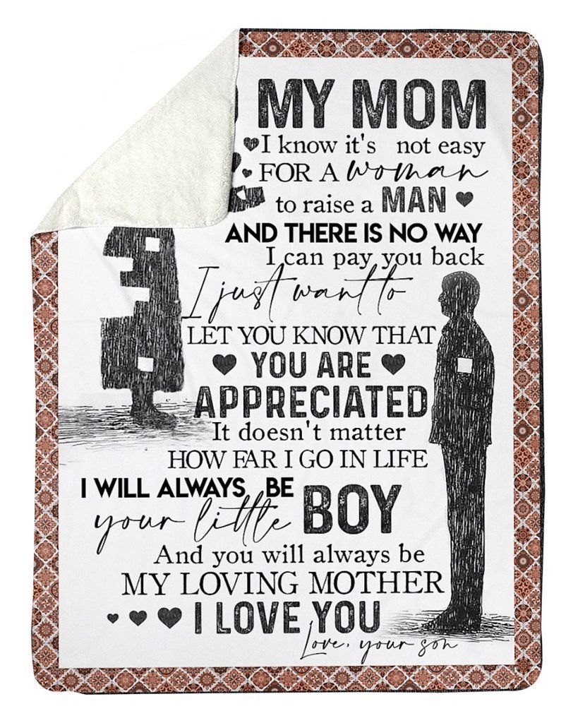 Son To Mom Sherpa Fleece Blanket