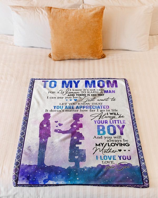 Son To Mom Sherpa Fleece Blanket