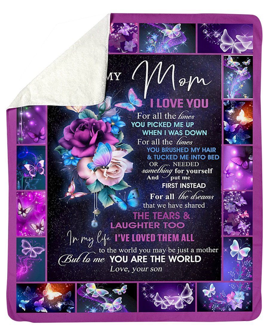 Son To Mom Fleece Blanket I Love You For All The Times You Picked Sherpa Blanket