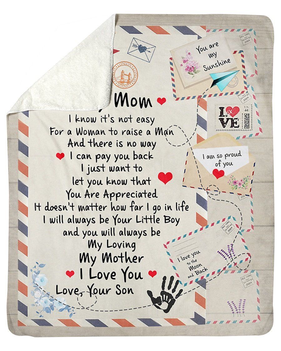 Son To Mom Fleece Blanket Letter You Are Appreciated Sherpa Blanket