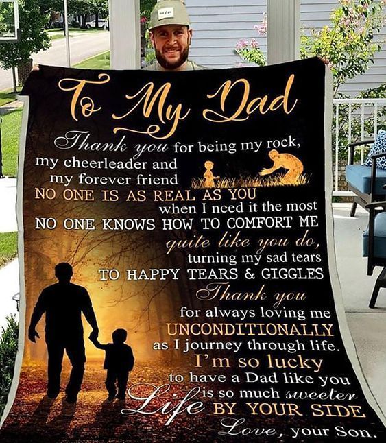 Son To My Dad Thank You For Being My Rock My Cheerleader Sherpa Fleece Blanket