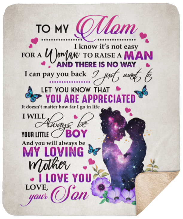 Son To My Mom Sherpa Fleece Blanket