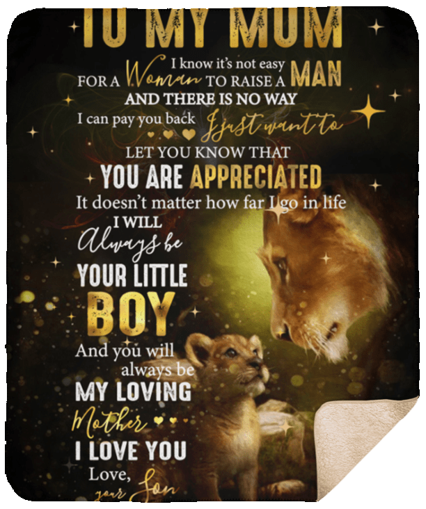 Son To My Mom Sherpa Fleece Blanket