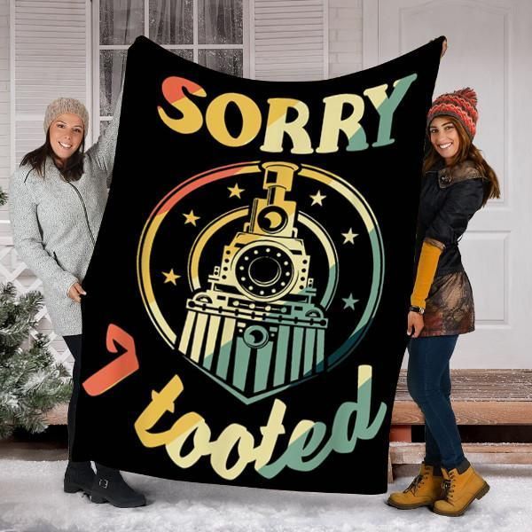 Sorry I Tooted Railfan Sherpa Fleece Blanket