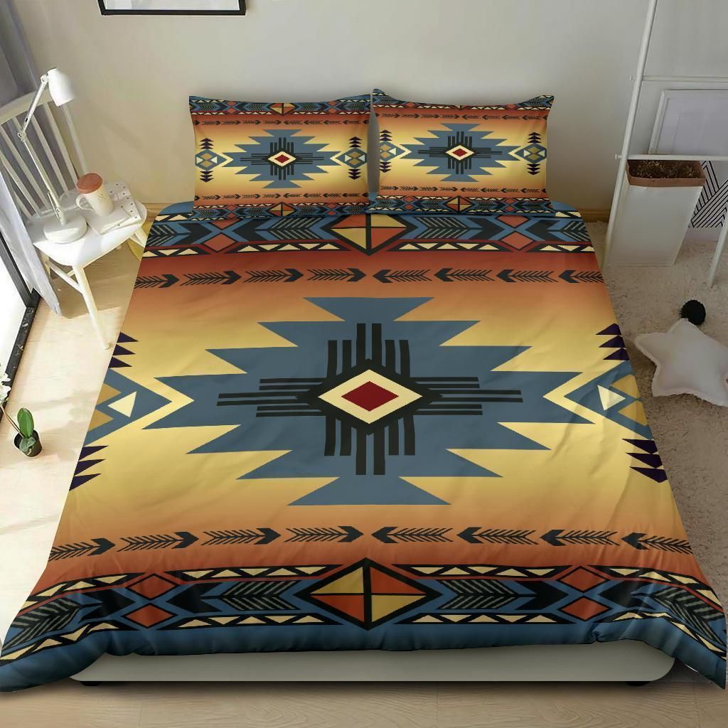 Southwest Blue Symbol Native American Bedding Set