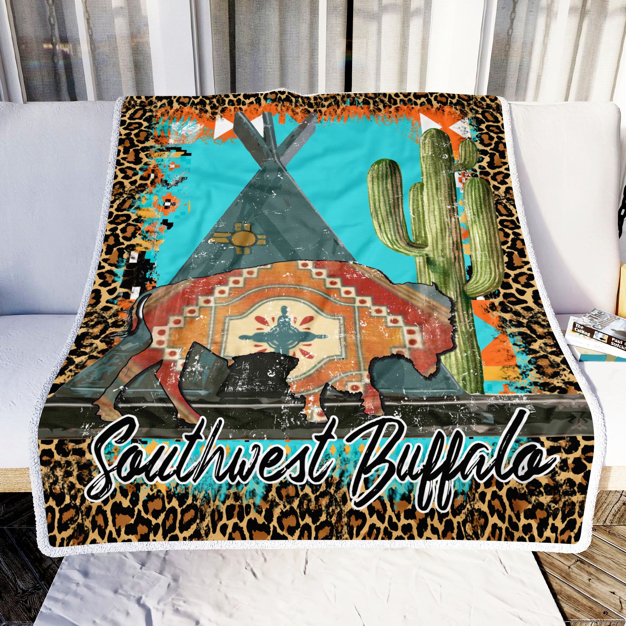Southwest Buffalo Fleece Blanket