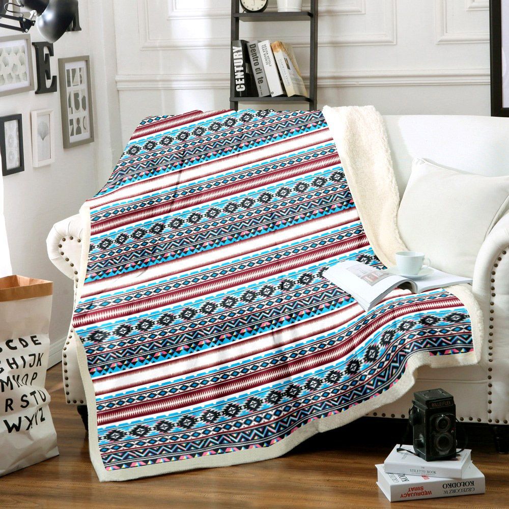 Southwestern Horse Sherpa Fleece Blanket