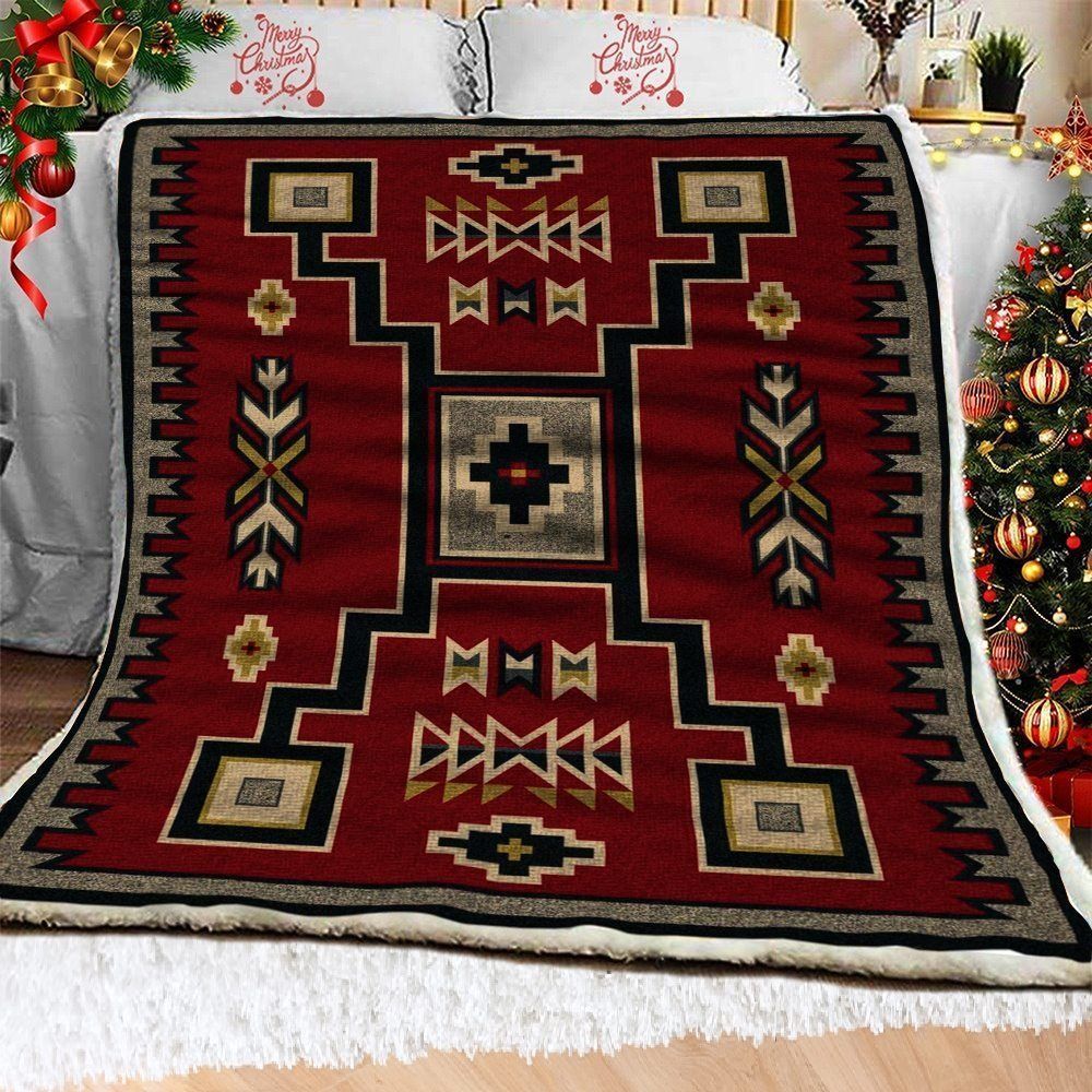 Southwestern Native American Sherpa Fleece Blanket