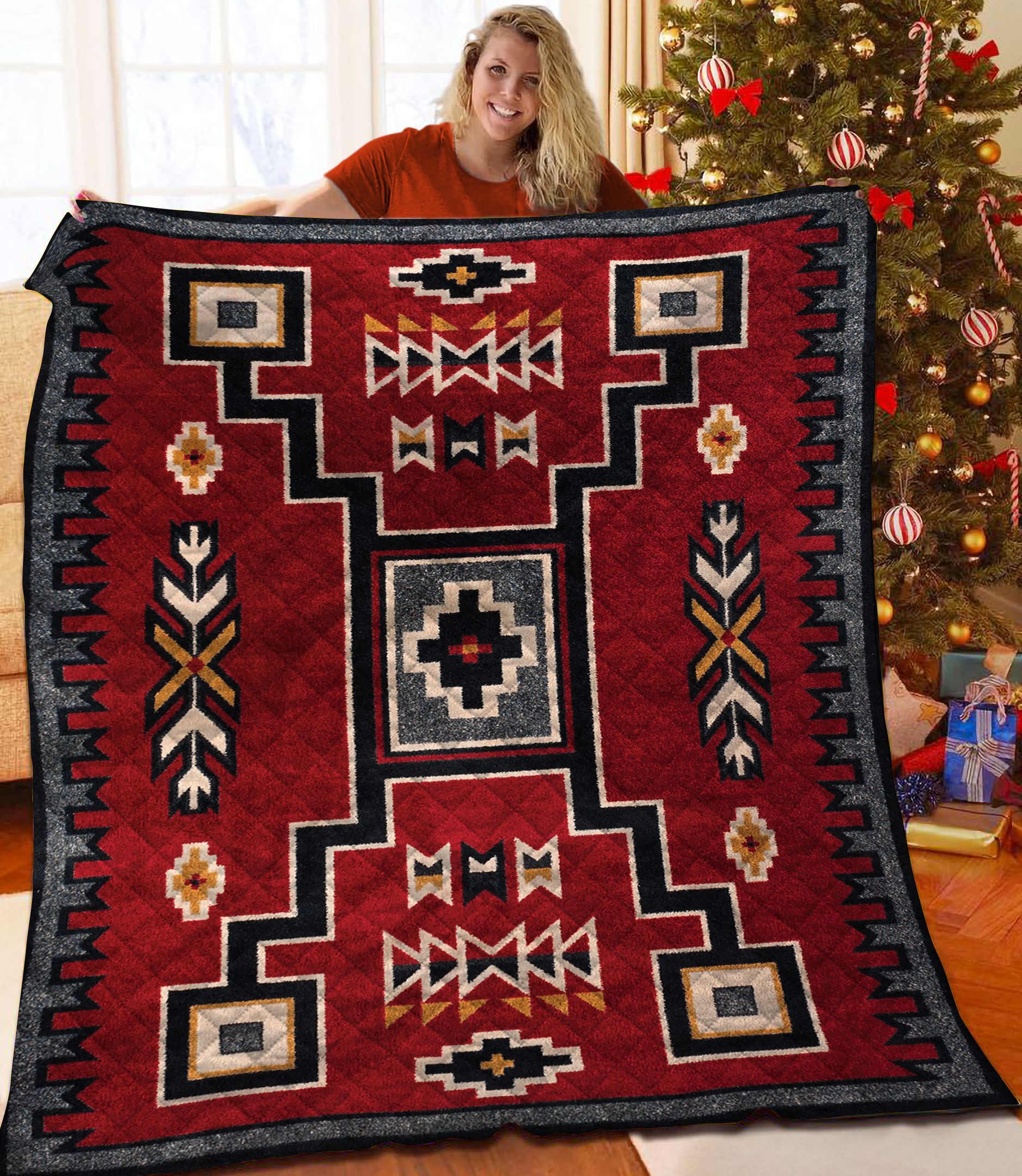 Southwestern Native American Quilt Blanket CCC25105456