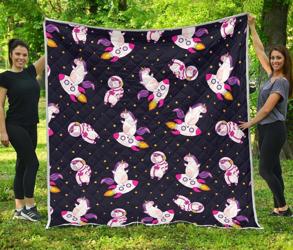Space Astronaut Unicorn CL17100555MDQ Quilt Blanket