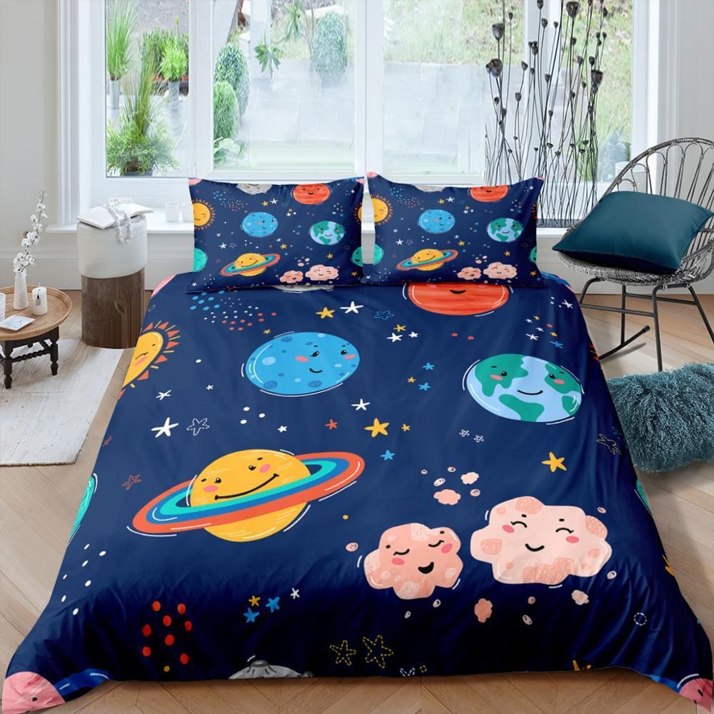 Space Objects Happy Bedding Set