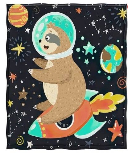 Space Sloth Sherpa Fleece Blanket