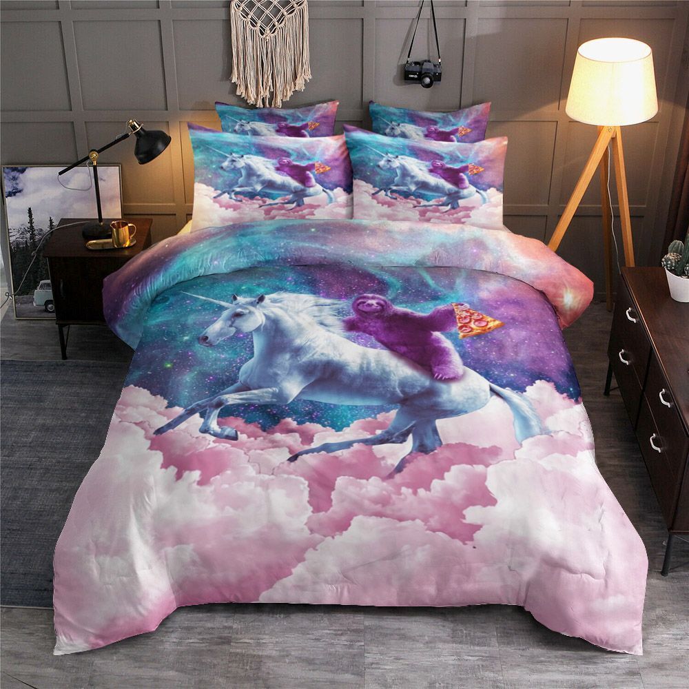 Space Sloth On Unicorn Bedding Set