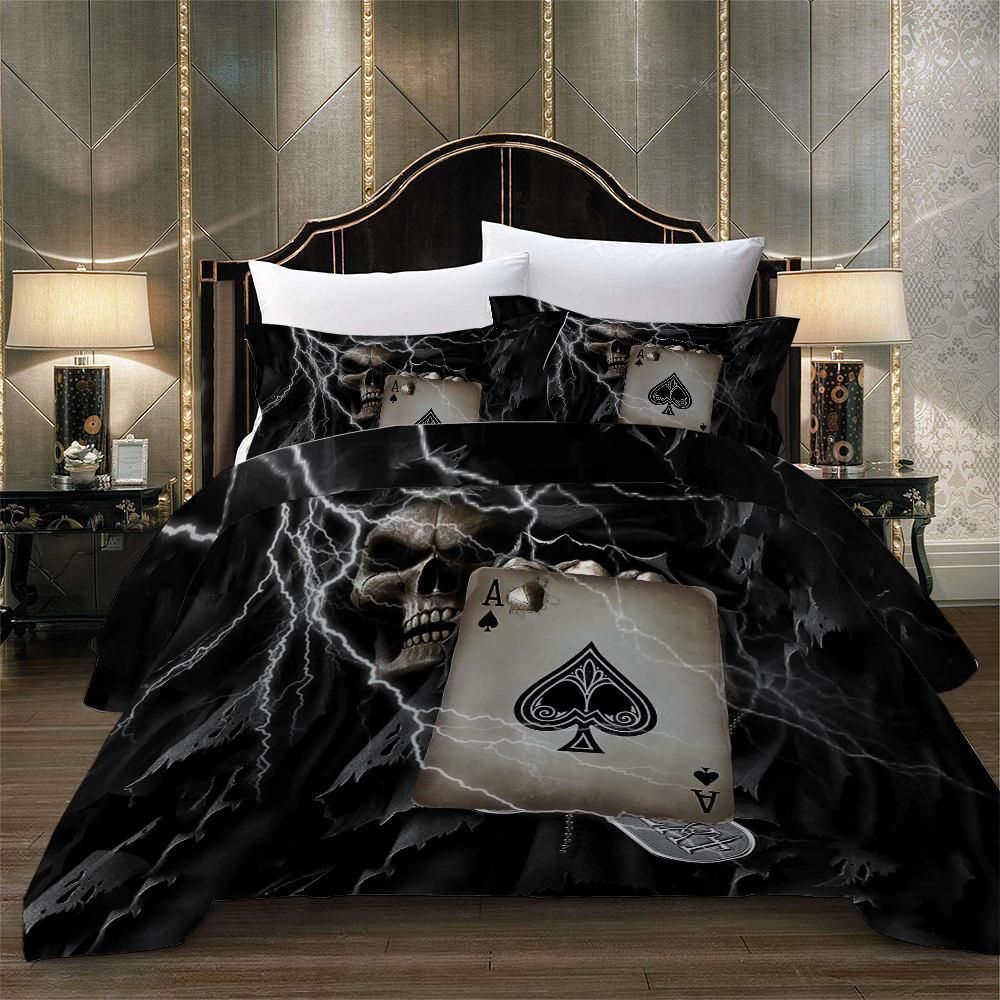 Spades Poker Lightning Printed Bedding Set