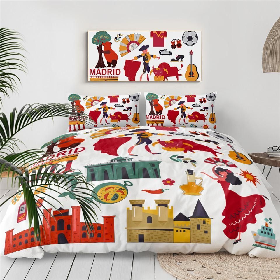 Spanish Traditional Symbols Bedding Set
