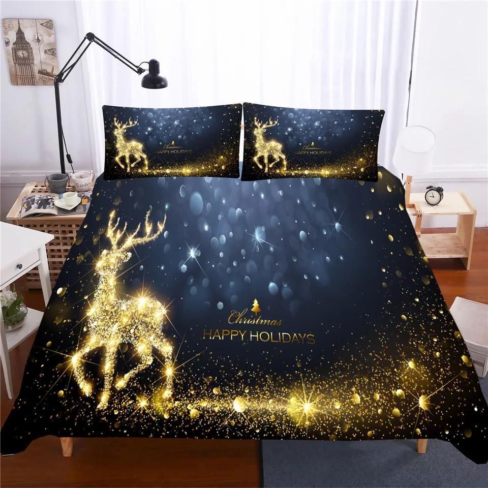 Sparkling Christmas Santa Claus Bedding Set