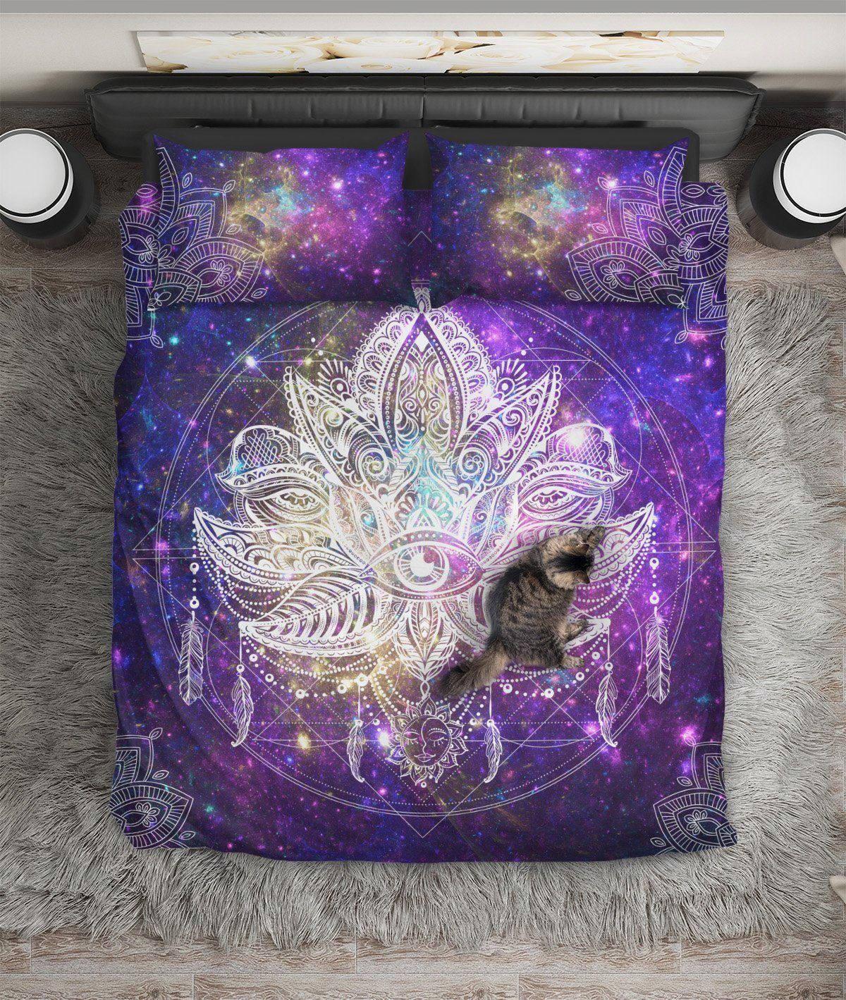 Sparkling Lotus Mandala Bedding Set