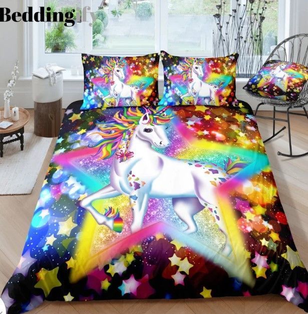 Sparkling Star Unicorn Bedding Set