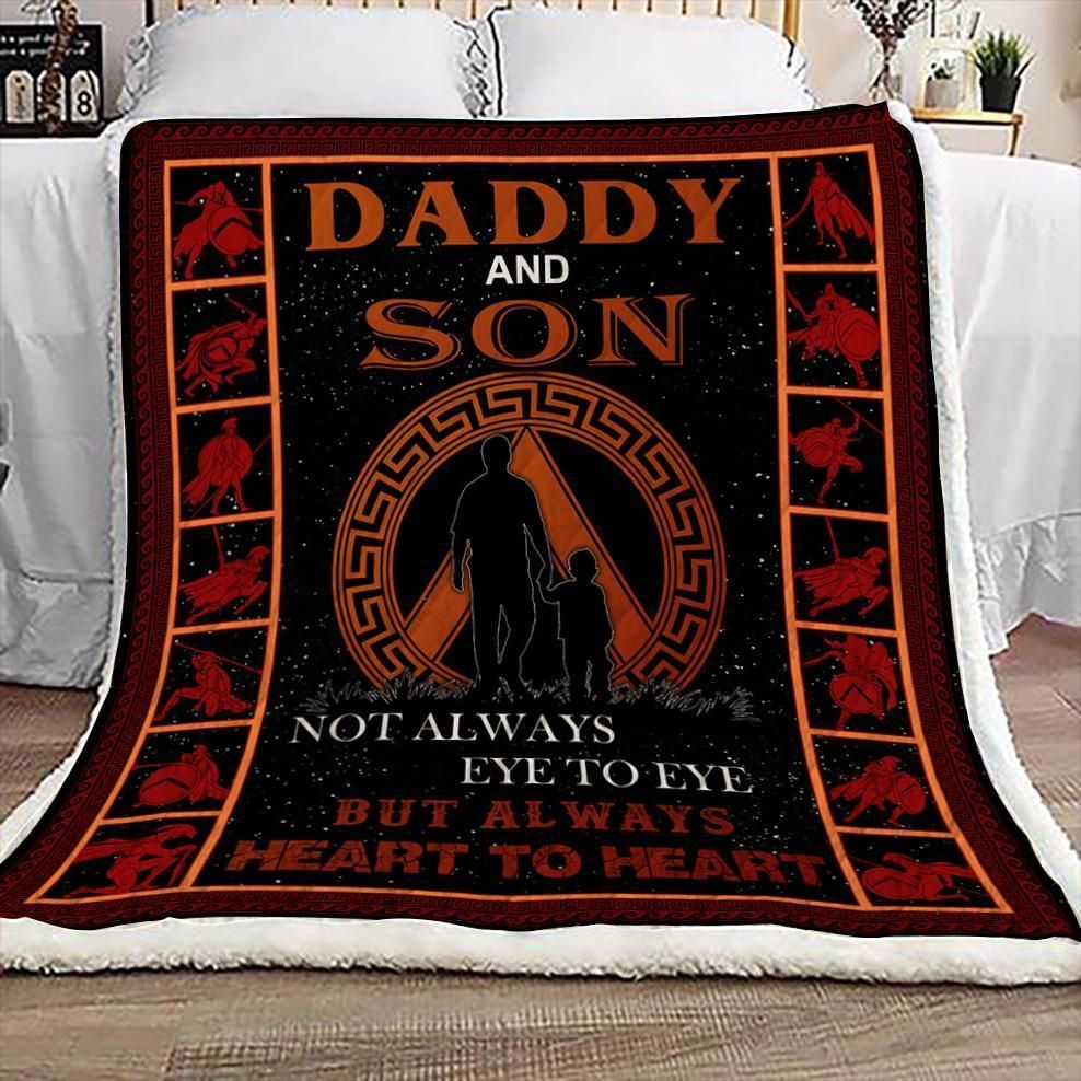 Spartan Daddy And Son Sherpa Fleece Blanket