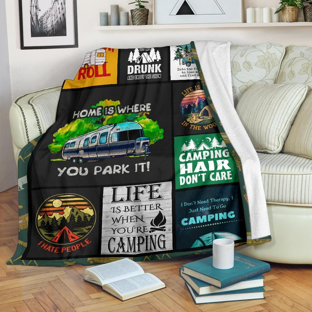 Special Camping Sherpa Fleece Blanket