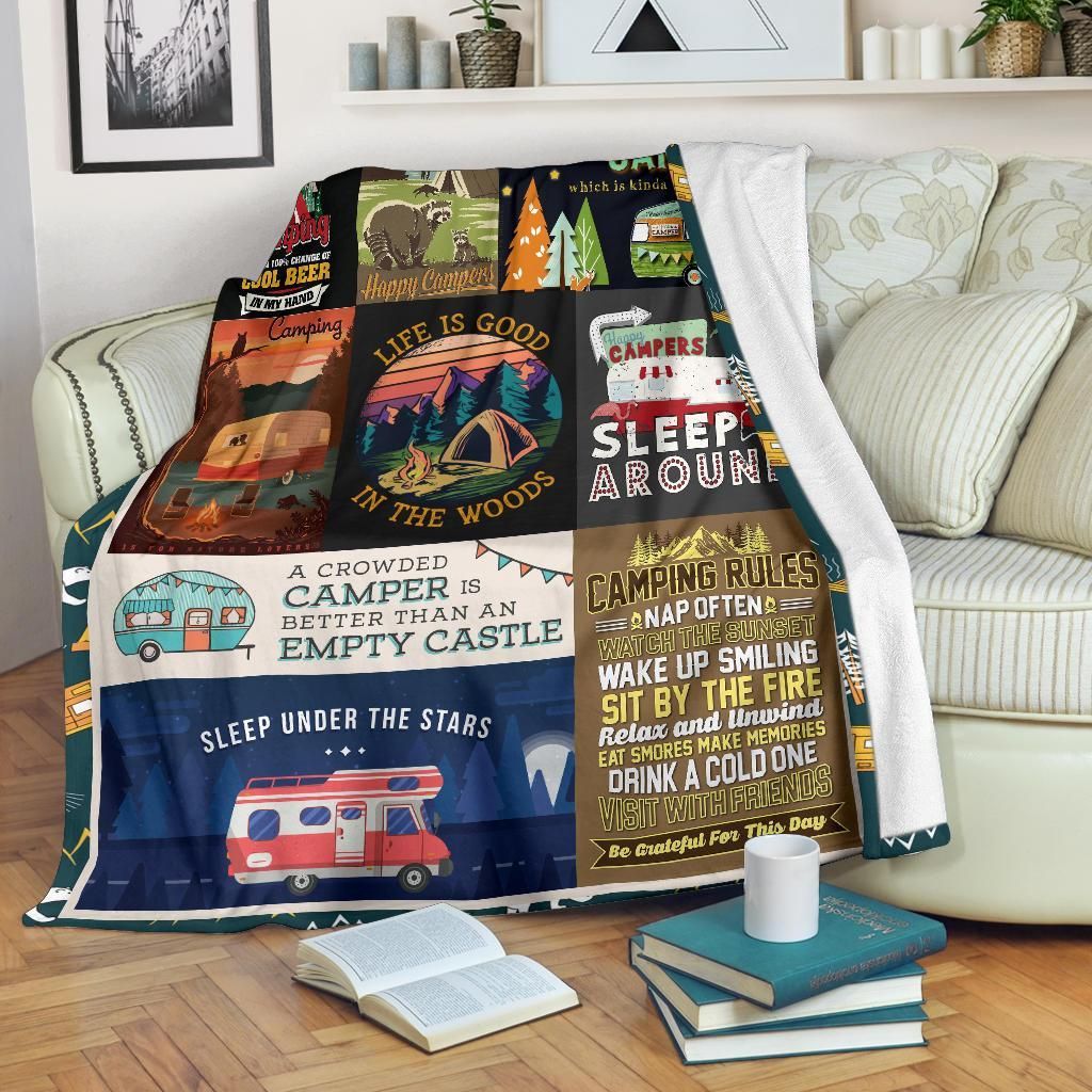 Special Camping Sherpa Fleece Blanket