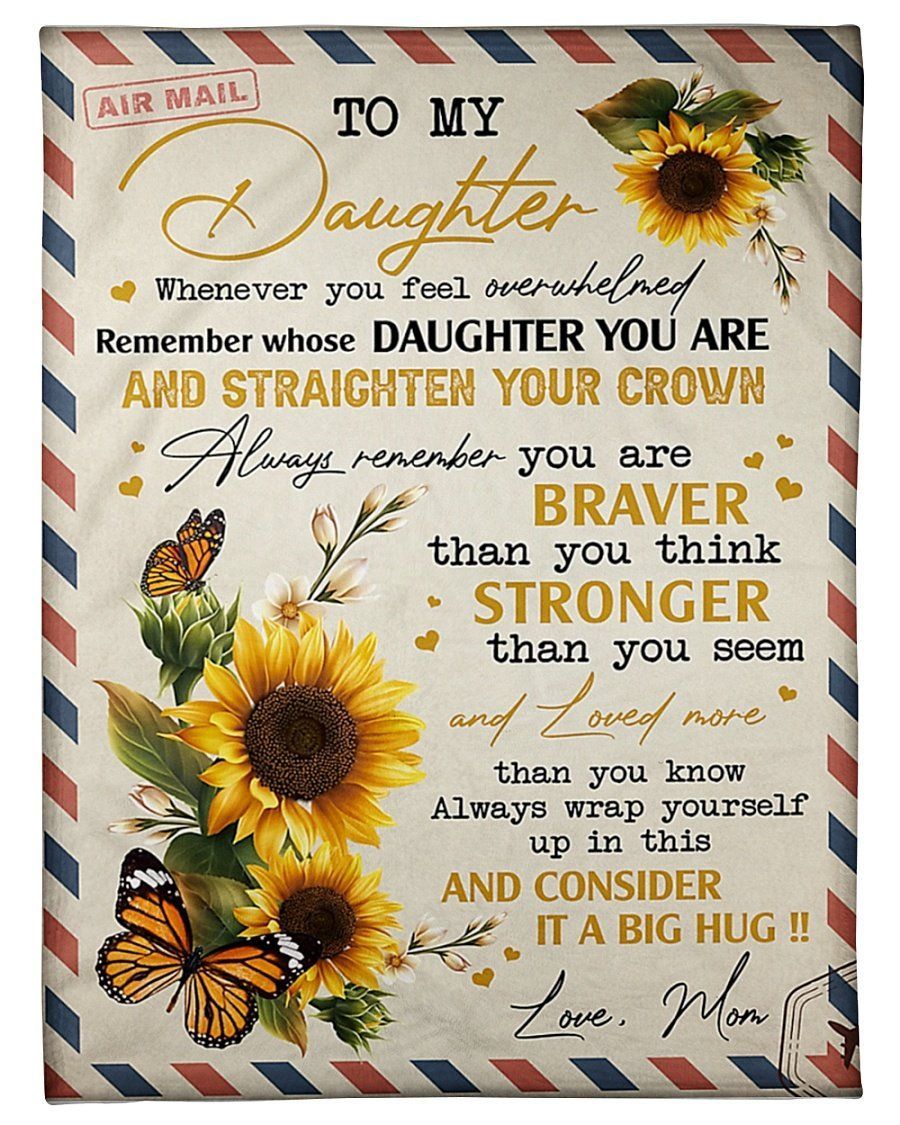 Special Fleece Blanket For Daughter Straighten Your Crown Fleece Blanket