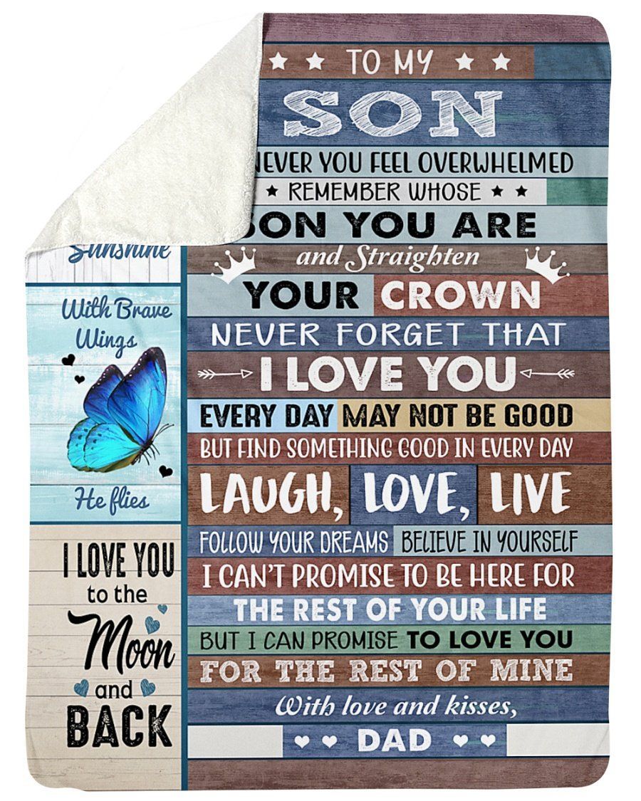 Special Gift For Son Straighten Your Crown Fleece Blanket Sherpa Blanket