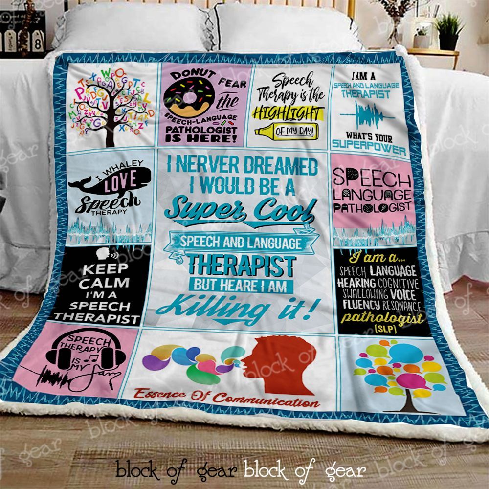Speech Therapist Sherpa Fleece Blanket