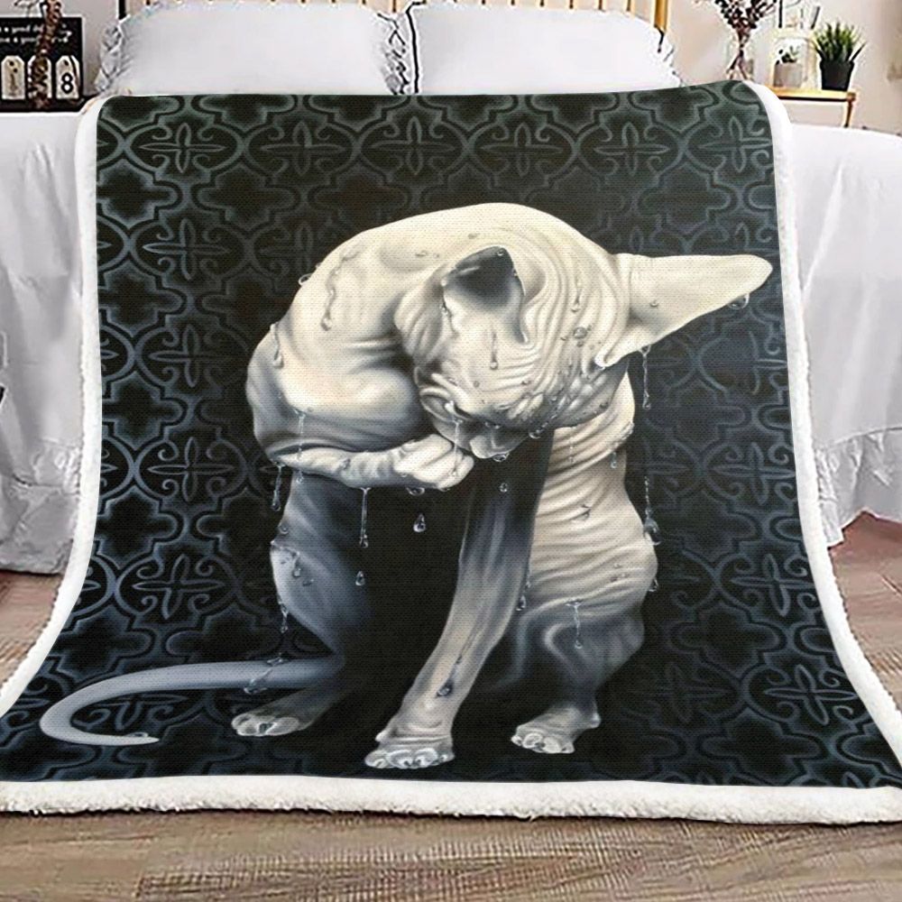 Sphinx Cat Sherpa Fleece Blanket