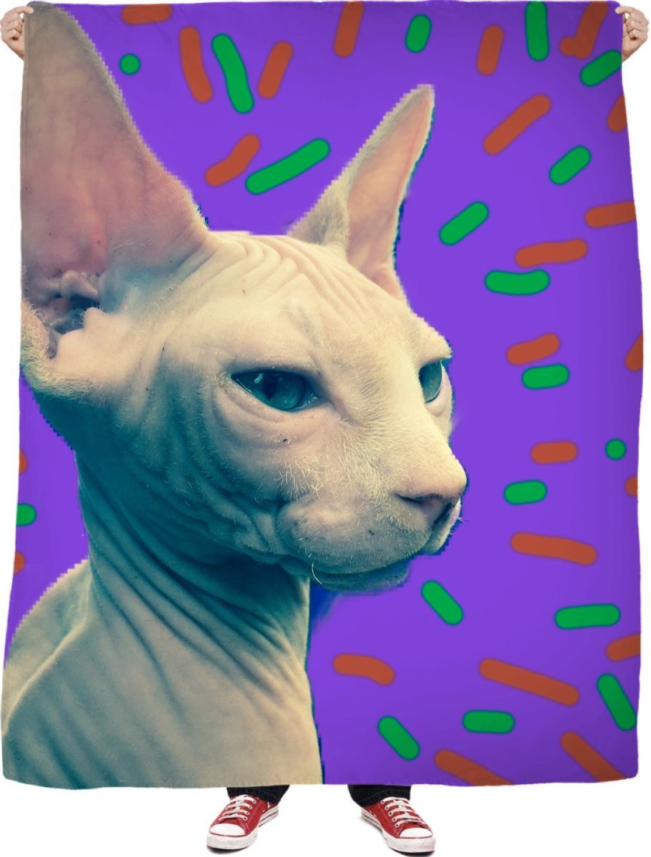 Sphynx Sherpa Fleece Blanket