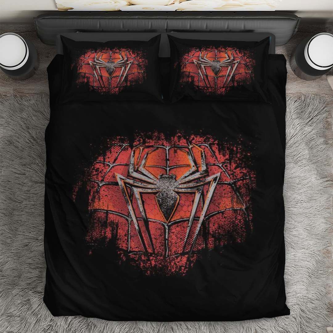 Spider Web Retro Red Black Bedding Set
