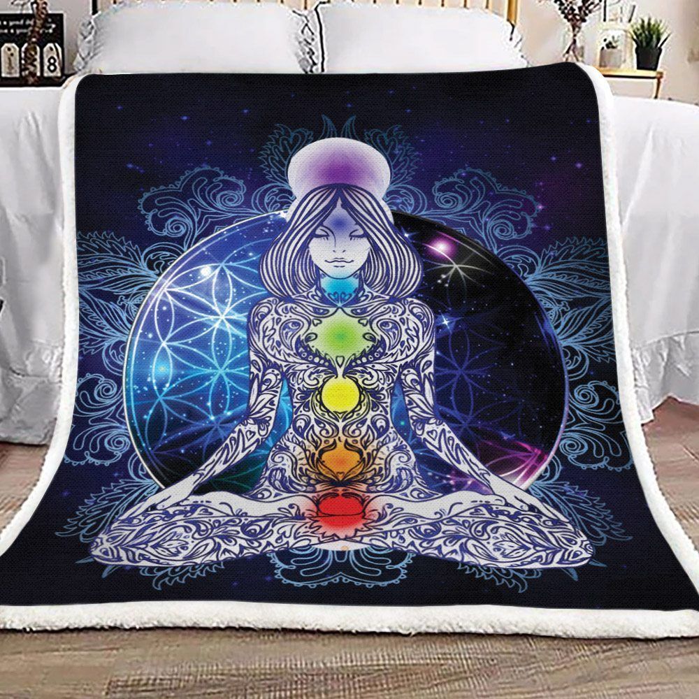 Spiritual Chakra Sherpa Fleece Blanket