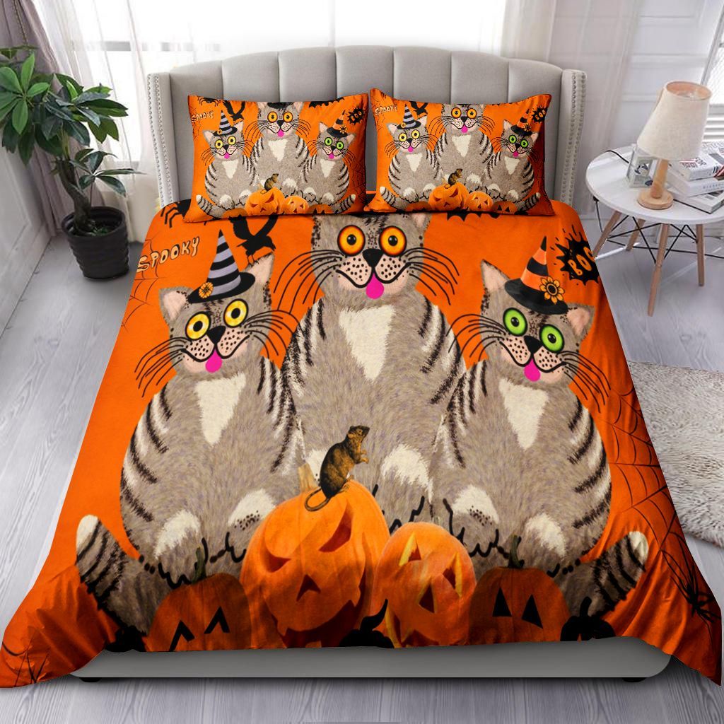 Spooky Cat Halloween Bedding Set