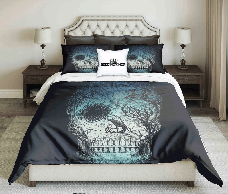 Spooky Night Through The Skull Bedding Set