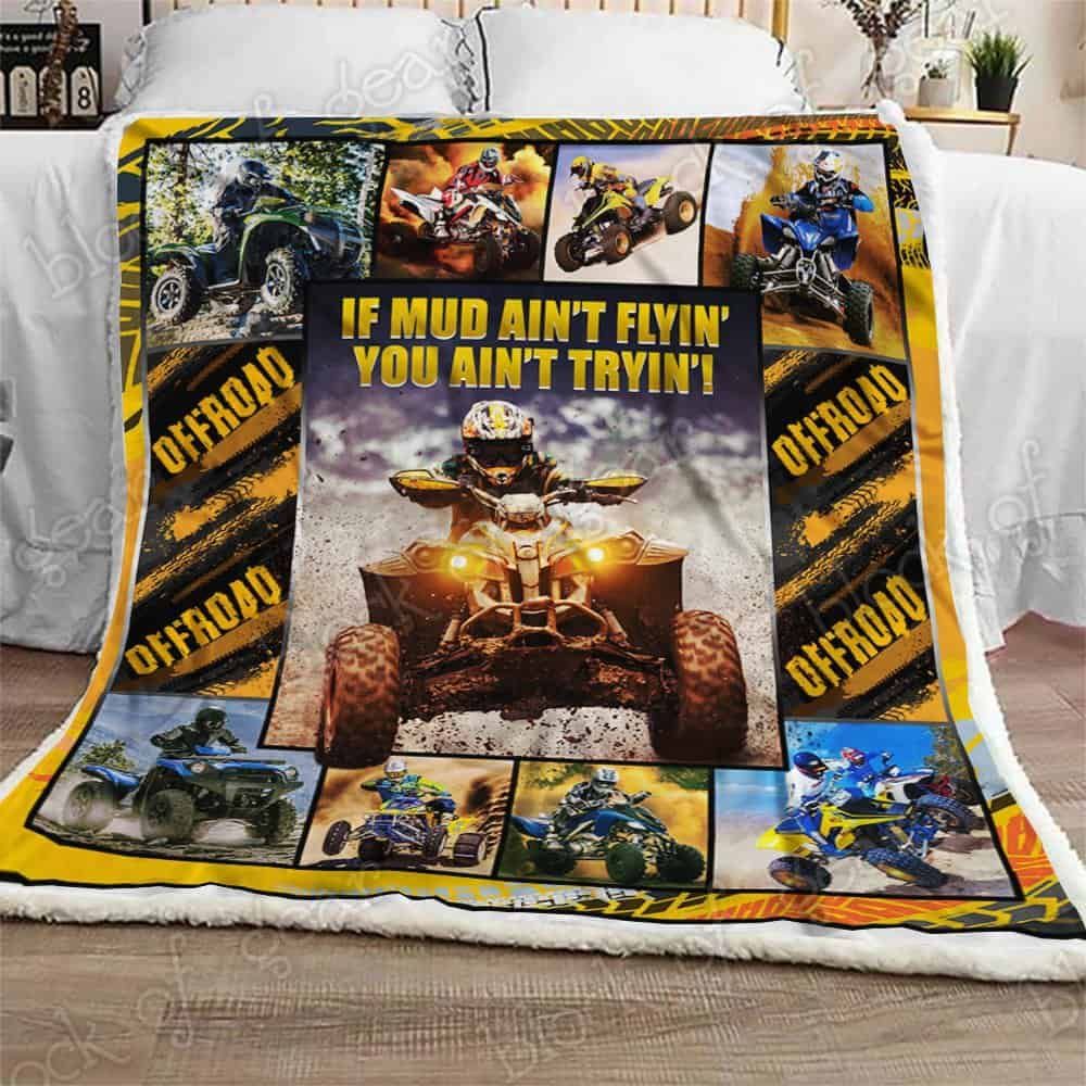 Sport ATV Four Wheelers Fleece Blanket