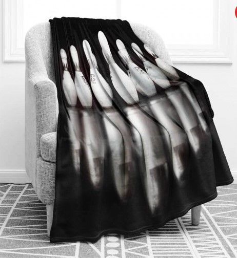 Sports Bowling Ball Sherpa Fleece Blanket