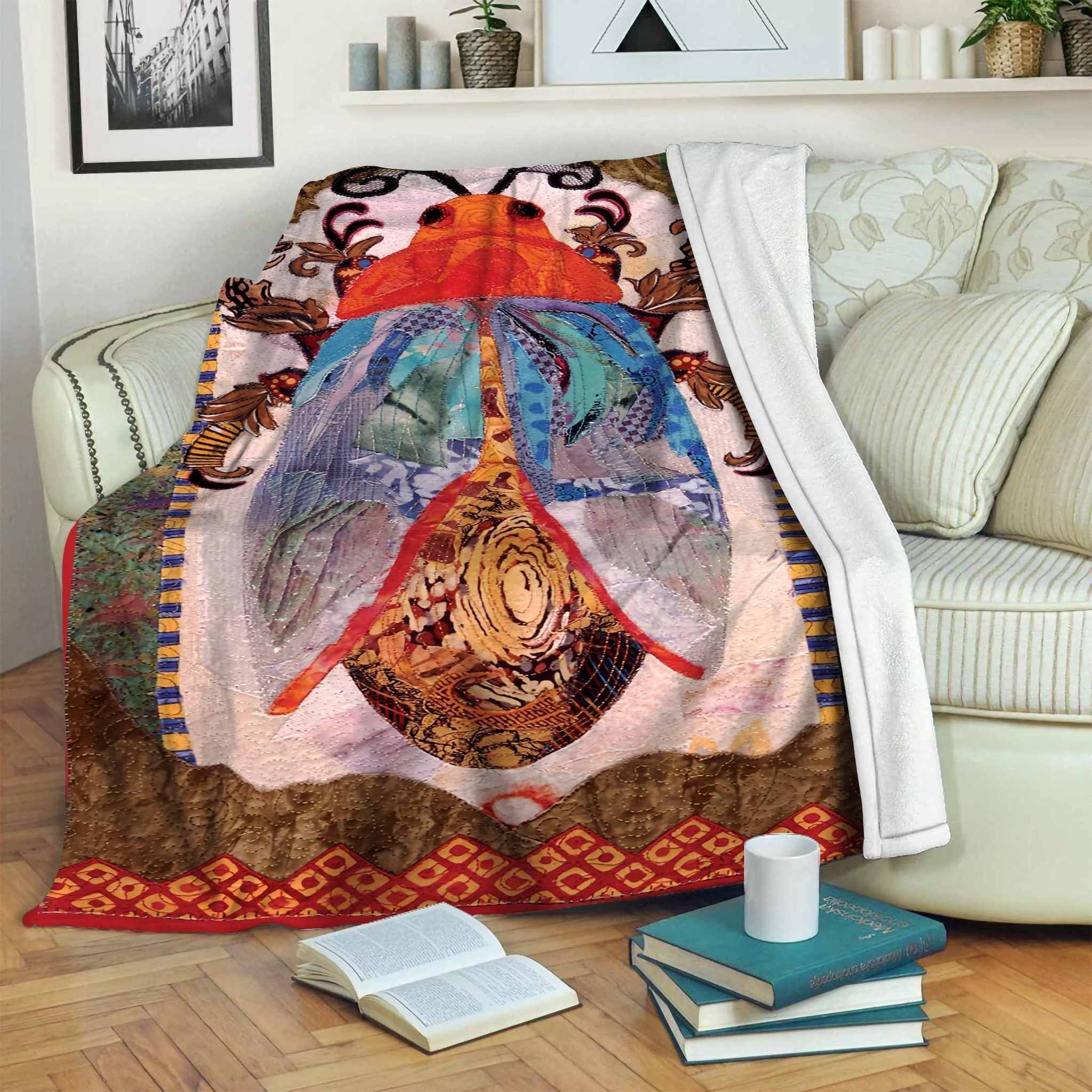 Spotlight Beetle Sherpa Fleece Blanket