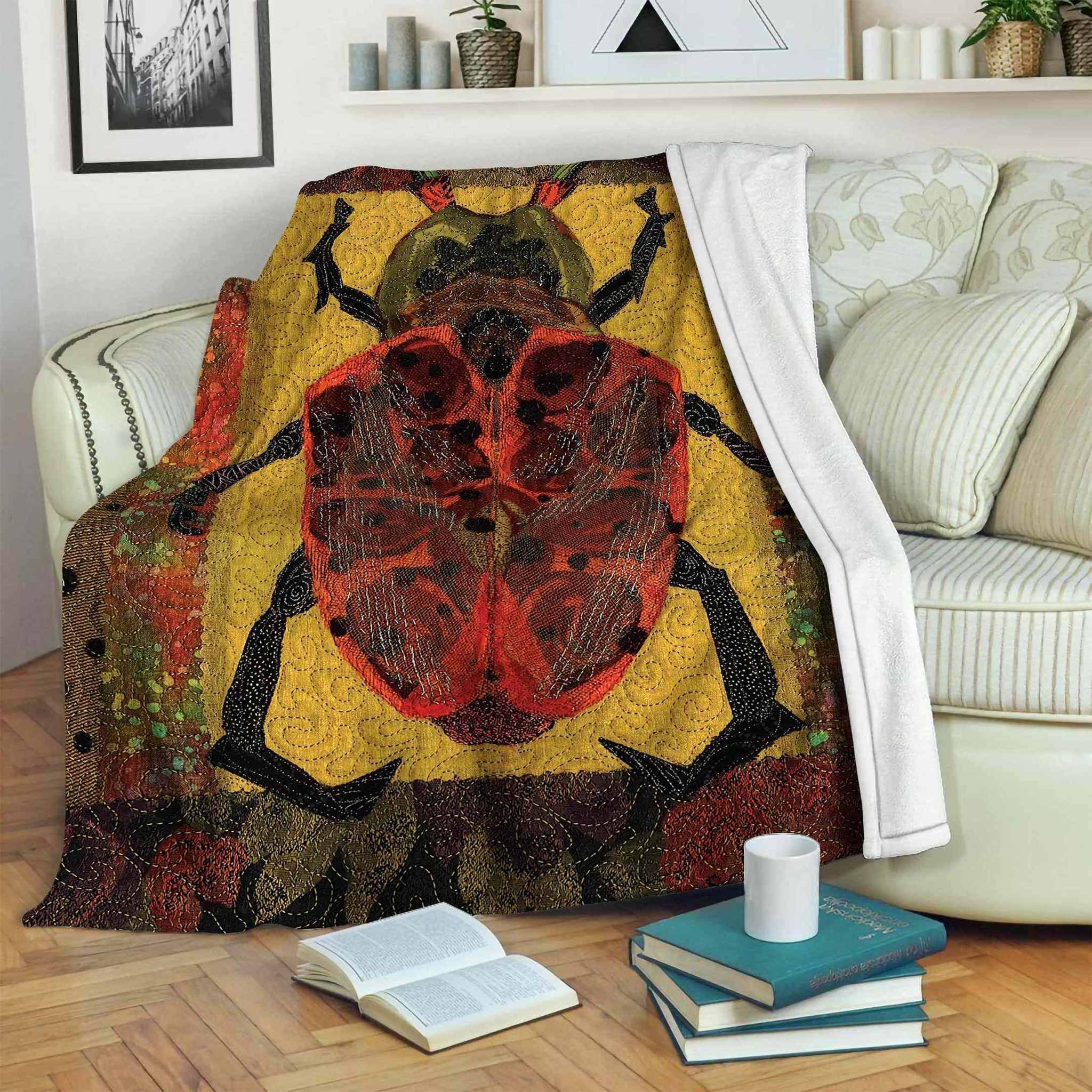 Spotlight Beetle Sherpa Fleece Blanket