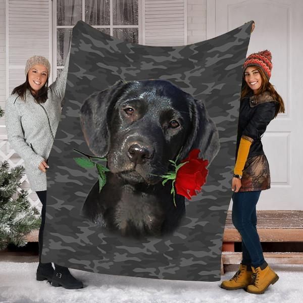 Springador Rose Dog Valentines Day Sherpa Fleece Blanket