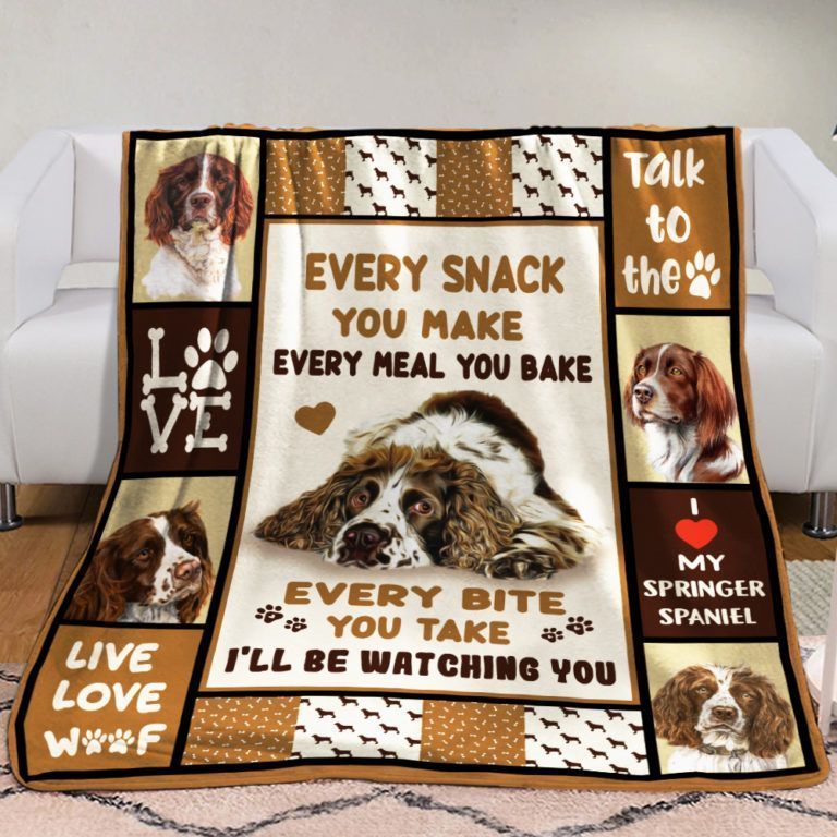 Springer Spaniel Dog Every Snack You Make Sherpa Fleece Blanket